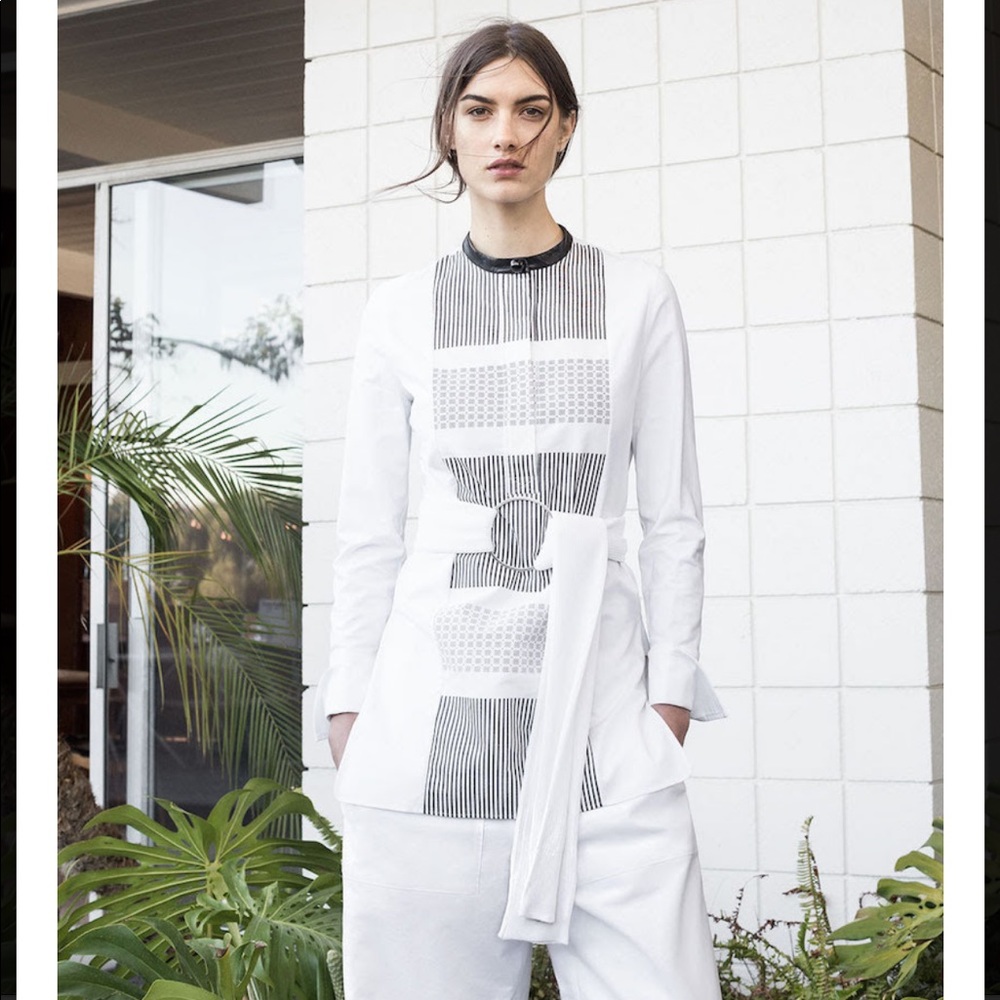 Edun Grid Print Tunic Xs - image 1